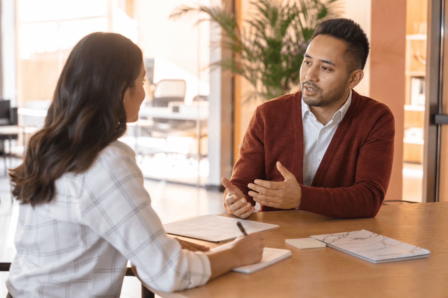 A hiring conversation about an open role and qualified candidates